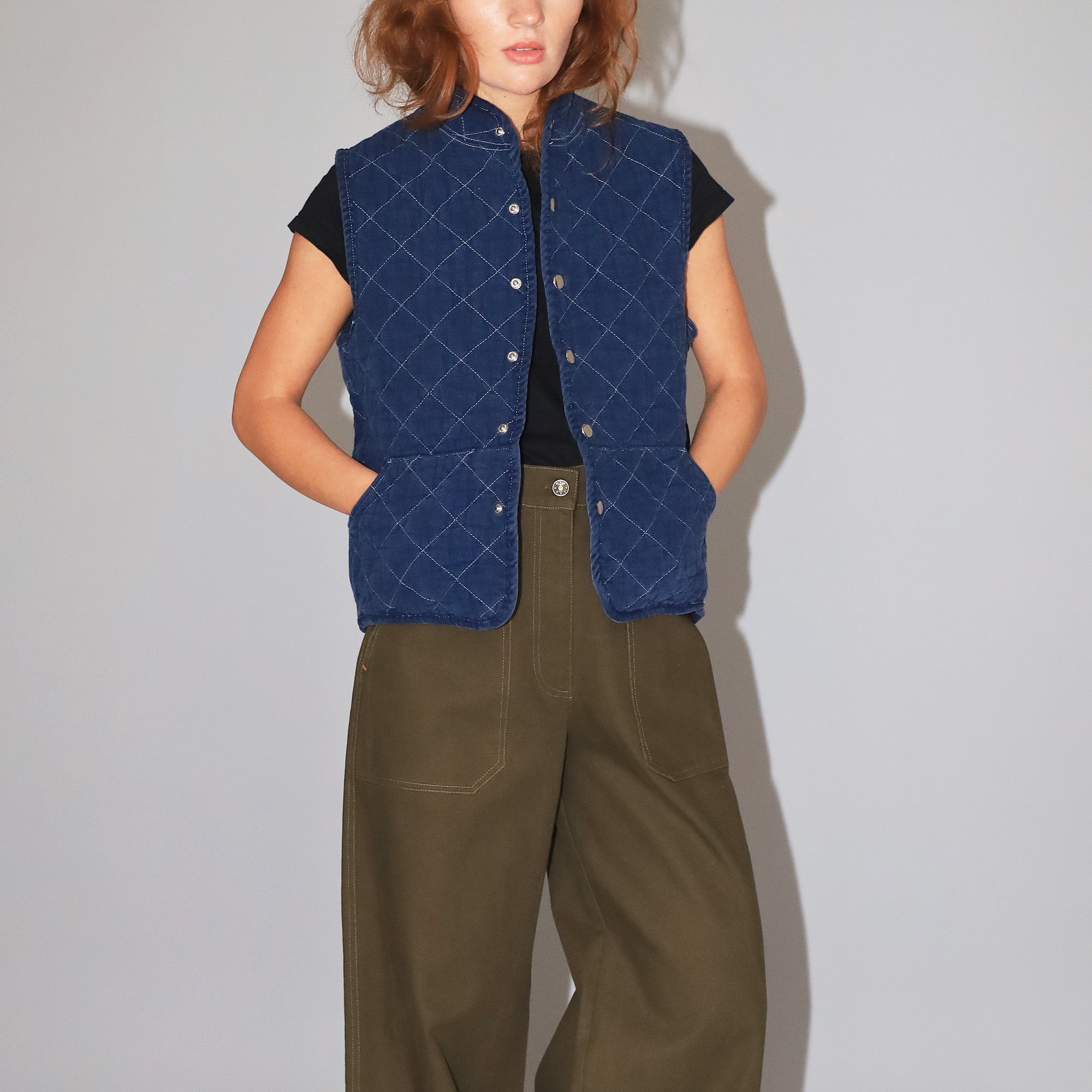 Quilted Snap Vest – Utility Canvas