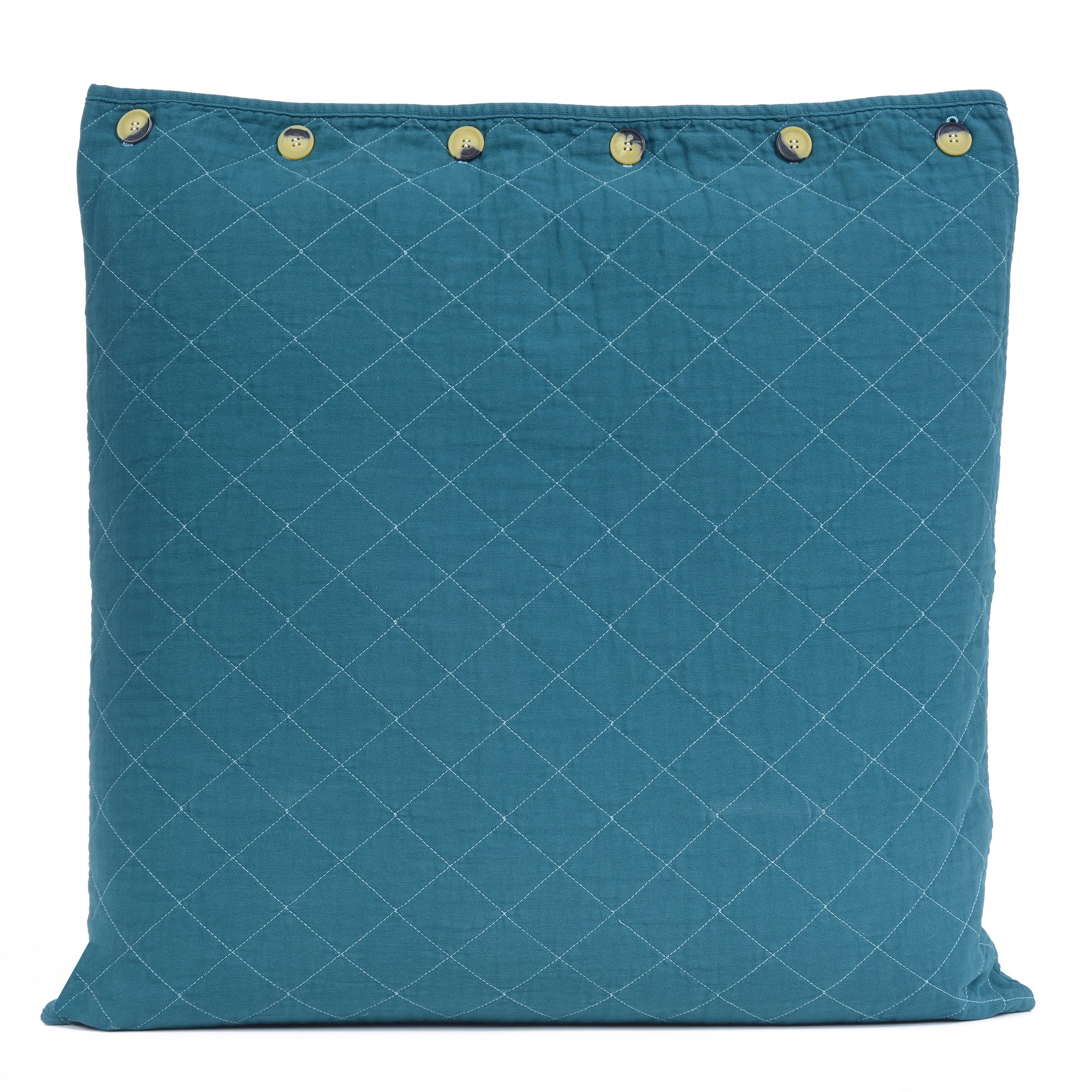 Dark Teal Quilted Pillow Sham Cover