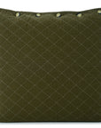 Olive Green Quilted Pillow Sham Cover