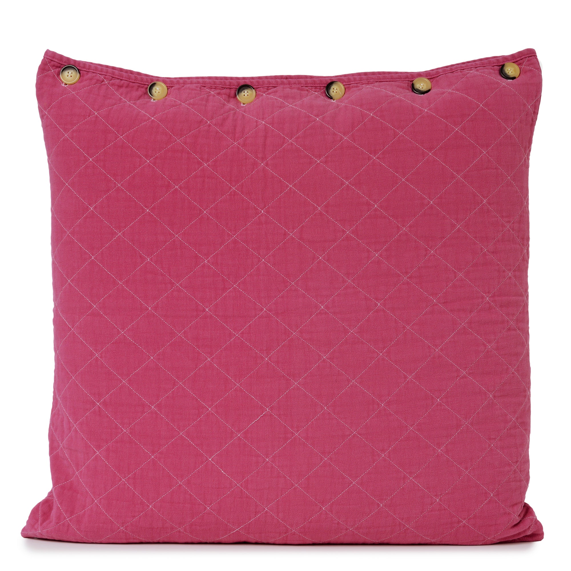 Fuchsia Pink Quilted Pillow Sham Cover