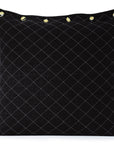 Solid Black Quilted Pillow Sham Cover