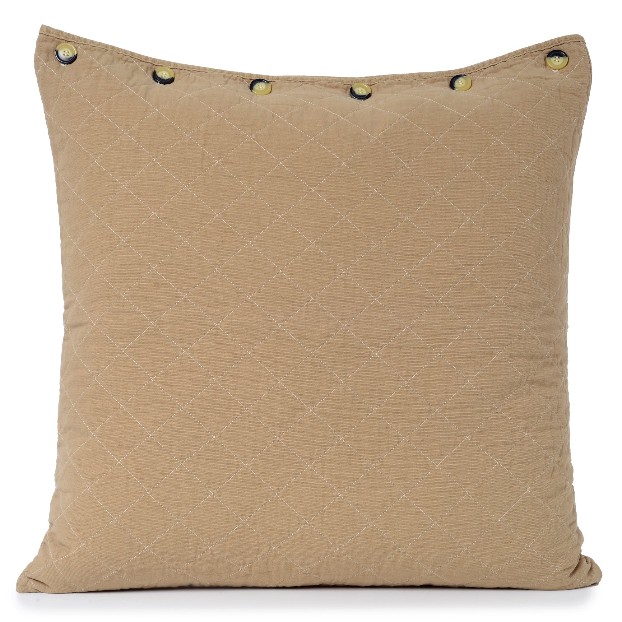 tan quilted pillow sham cover