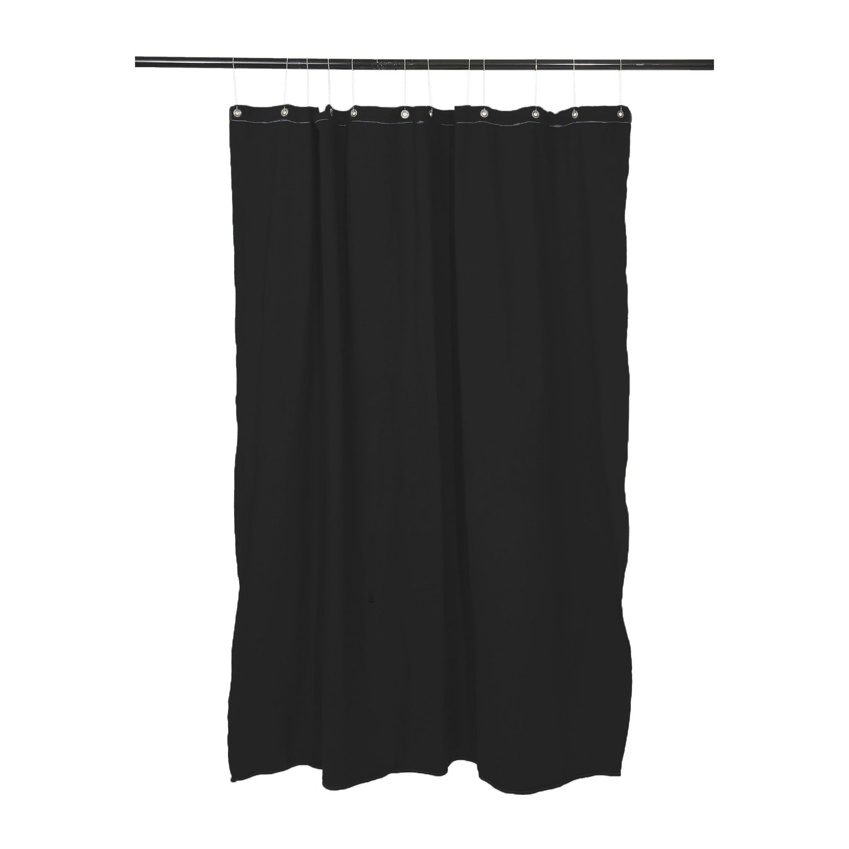 Utility Canvas Black Washable Shower Curtain