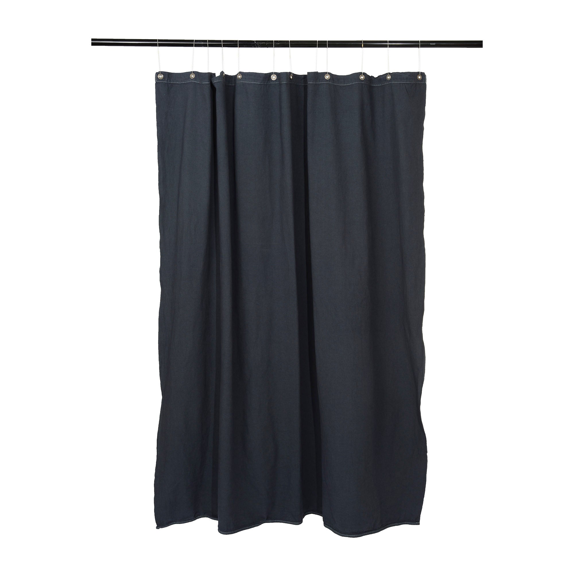 Utility Canvas Charcoal Washable Shower Curtain