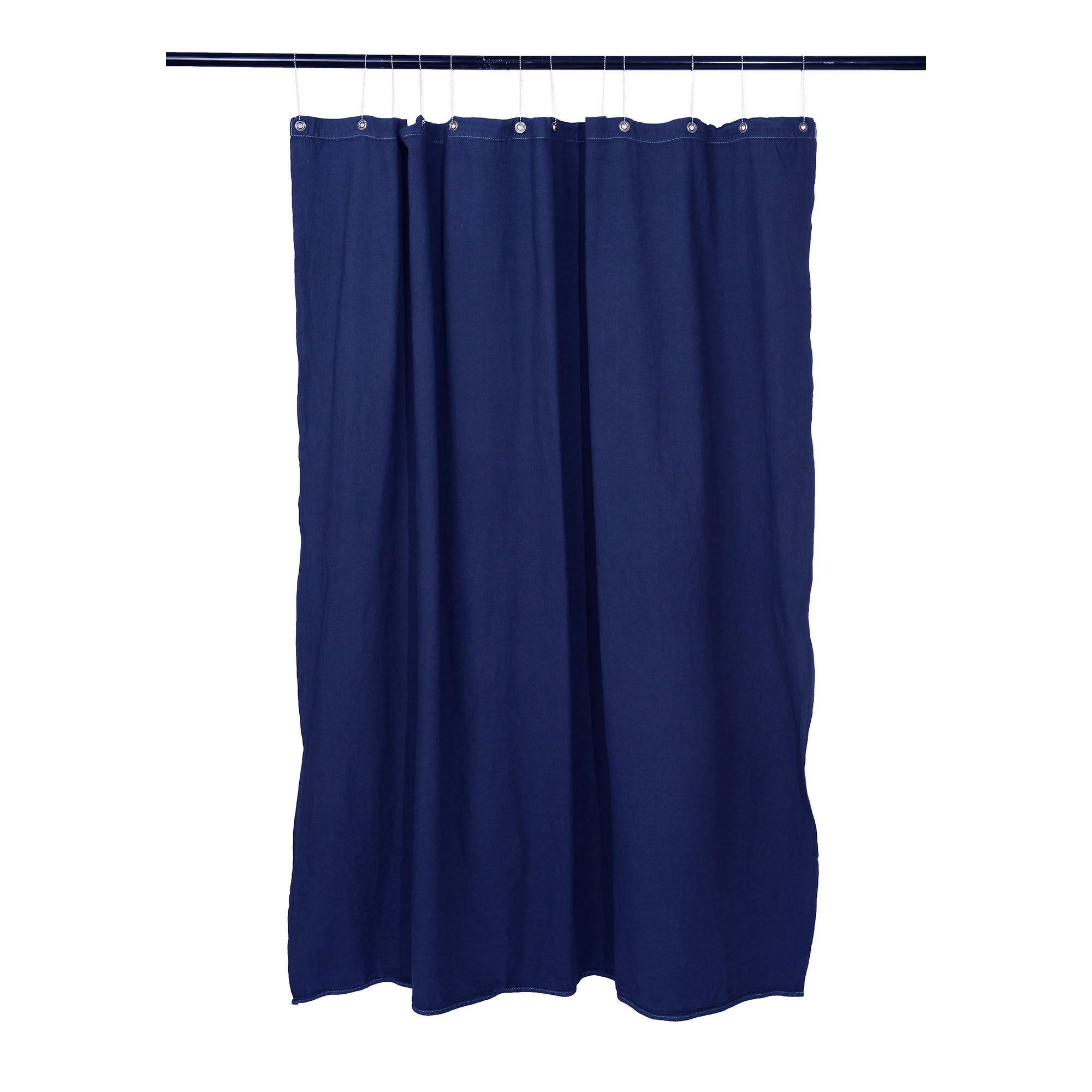Utility Canvas Indigo Washable Shower Curtain