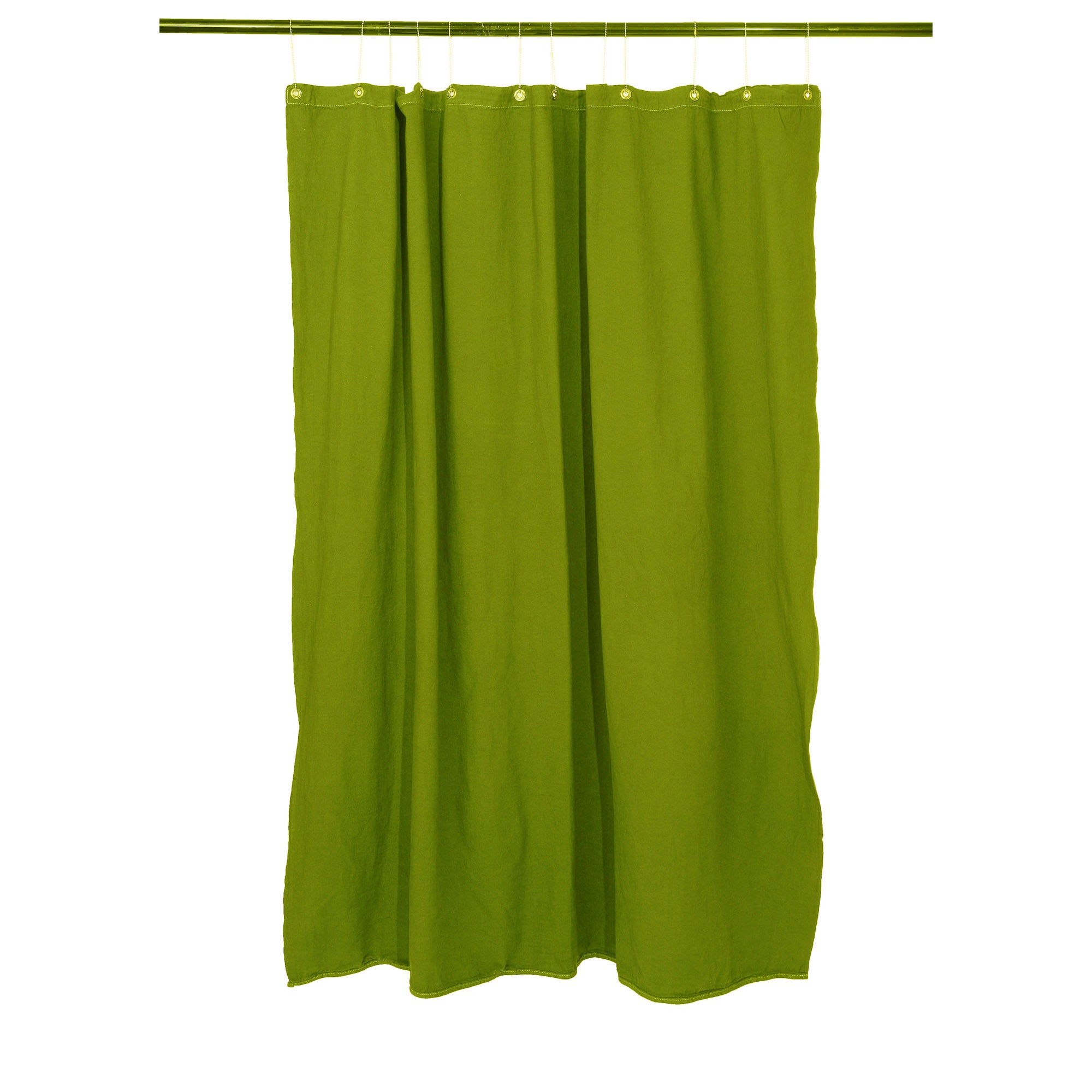 Utility Canvas Leaf Green Washable Shower Curtain