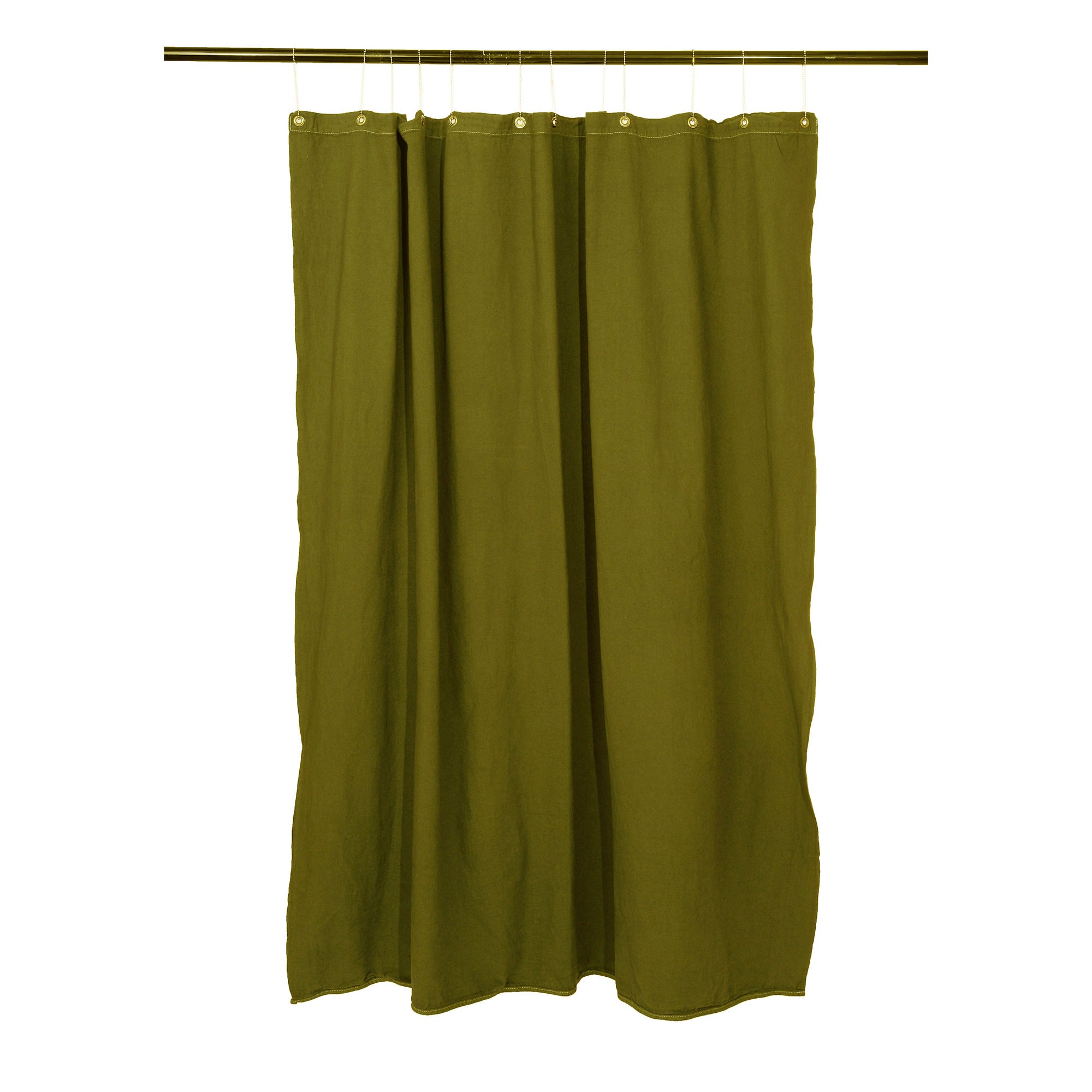 Utility Canvas Olive Washable Shower Curtain