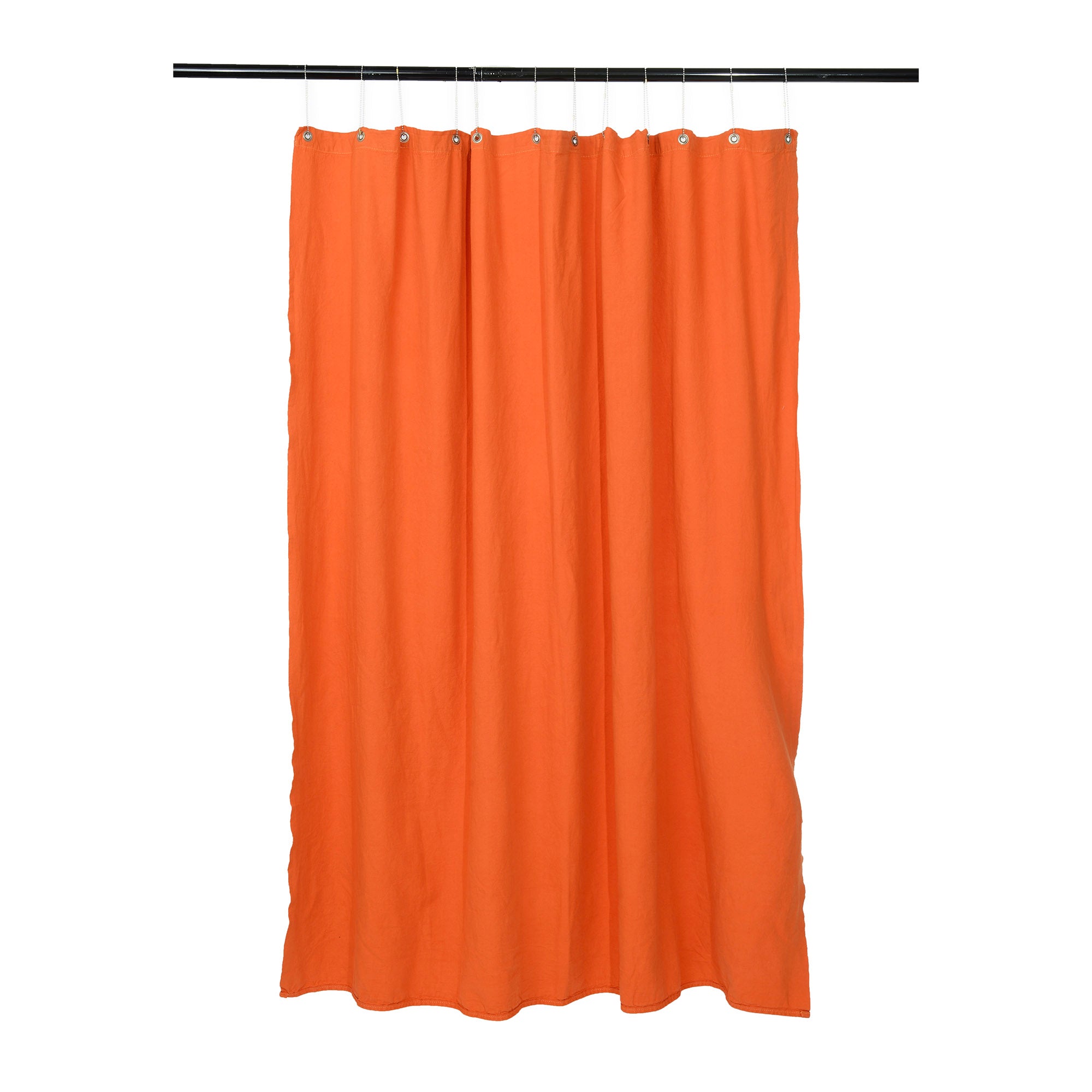 Utility Canvas Bright Orange Washable Shower Curtain