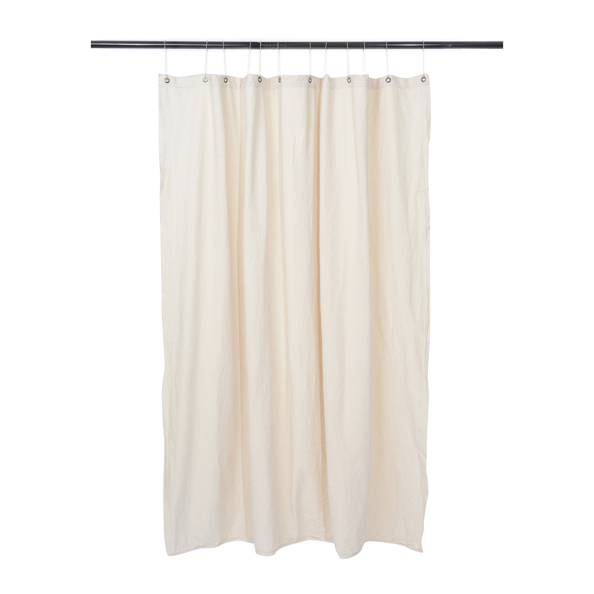 Utility Canvas Natural White Washable Shower Curtain