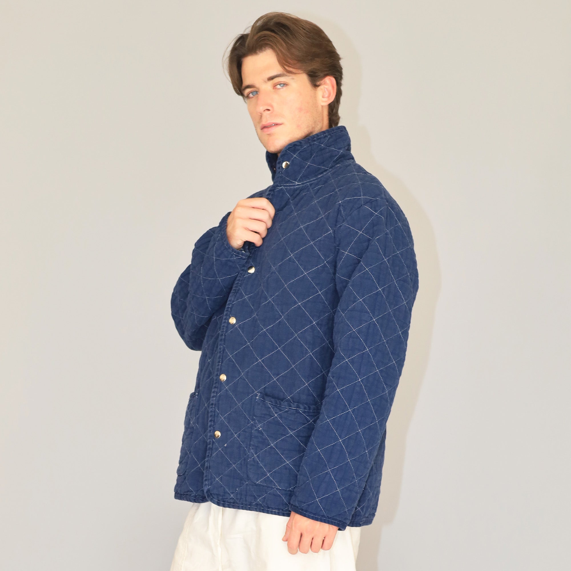 Quilted Snap Jacket – Utility Canvas