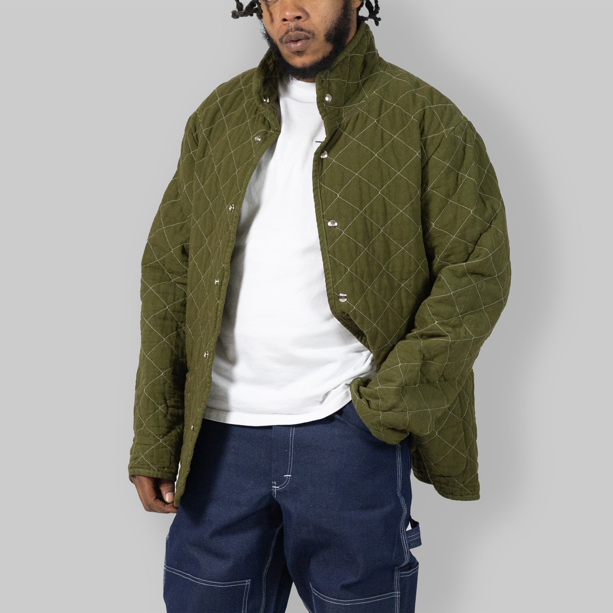 Quilted Snap Jacket Utility Canvas