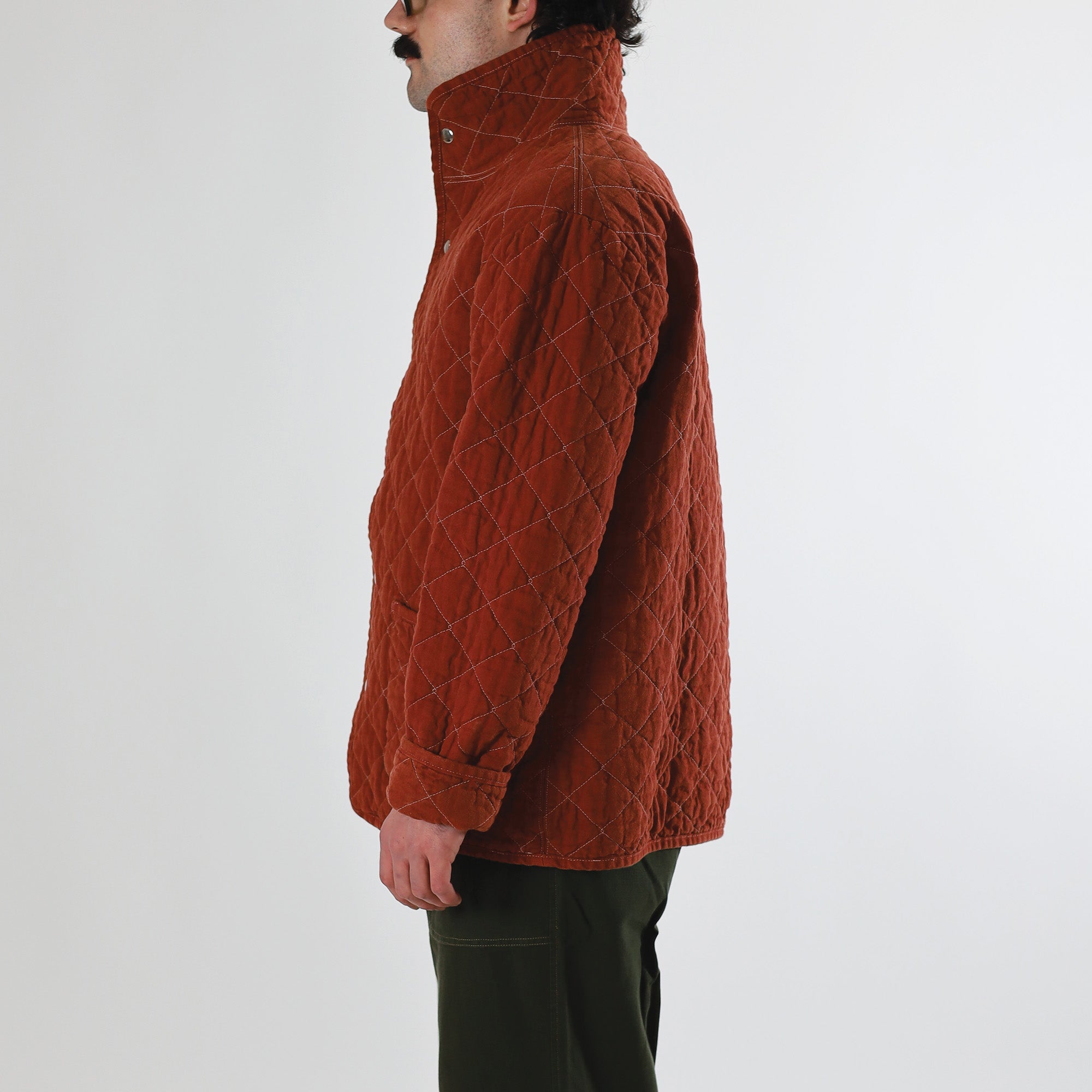 【MODERNIF】Sandy snap quilted jacket Utility Canvas Quilted Snap Unisex Jacket - Fuchsia | Garmentory