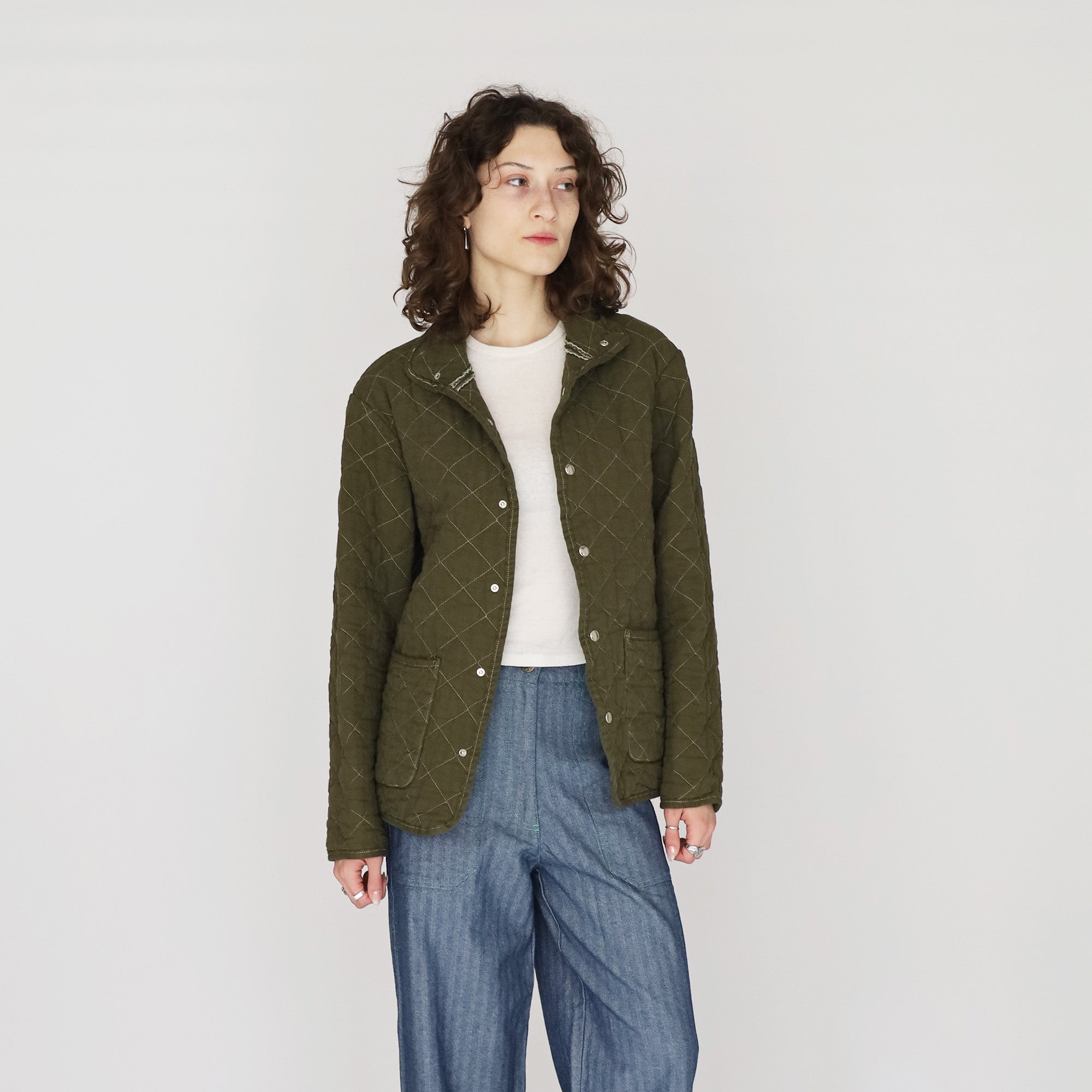 Quilted Snap Jacket – Utility Canvas