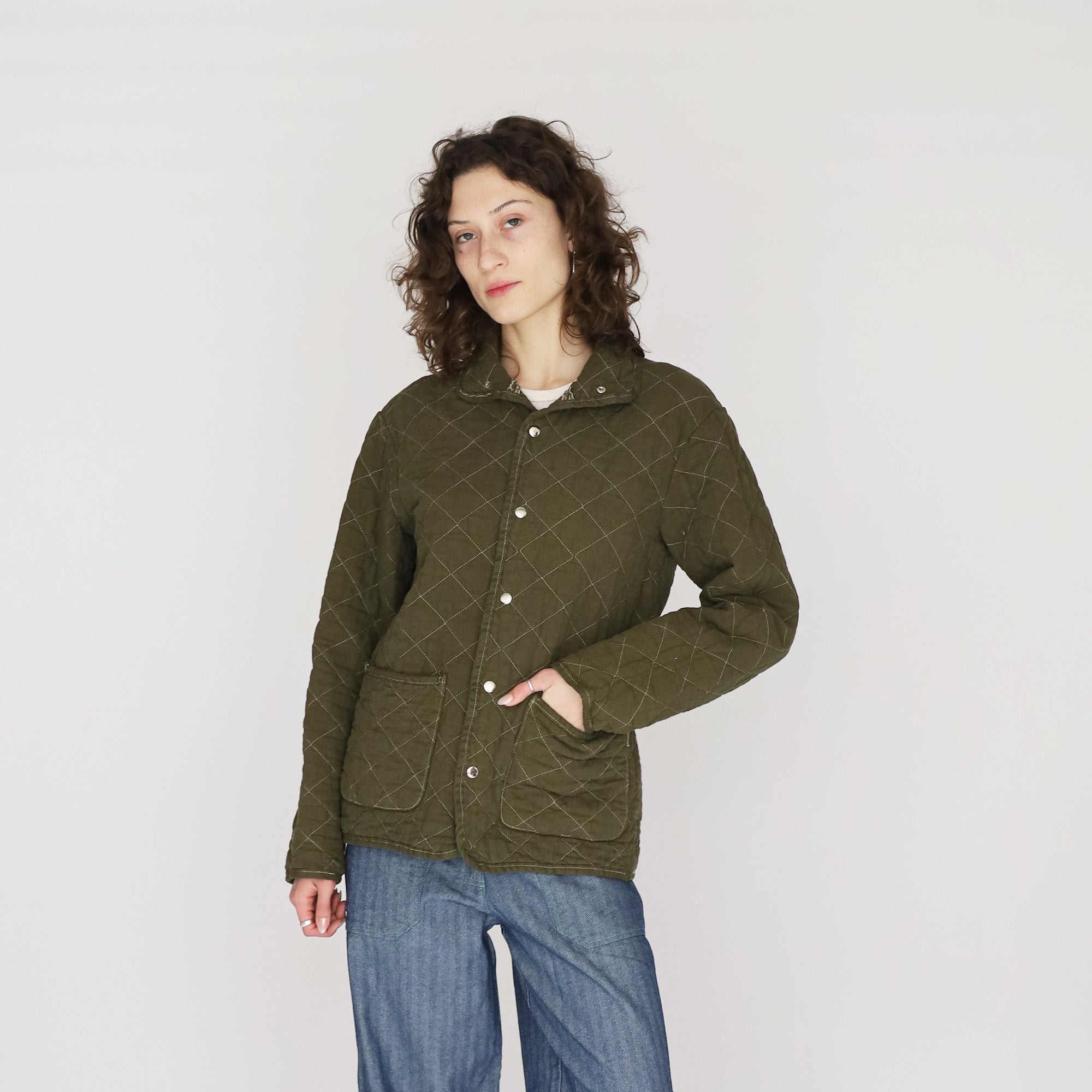 Quilted Snap Jacket – Utility Canvas