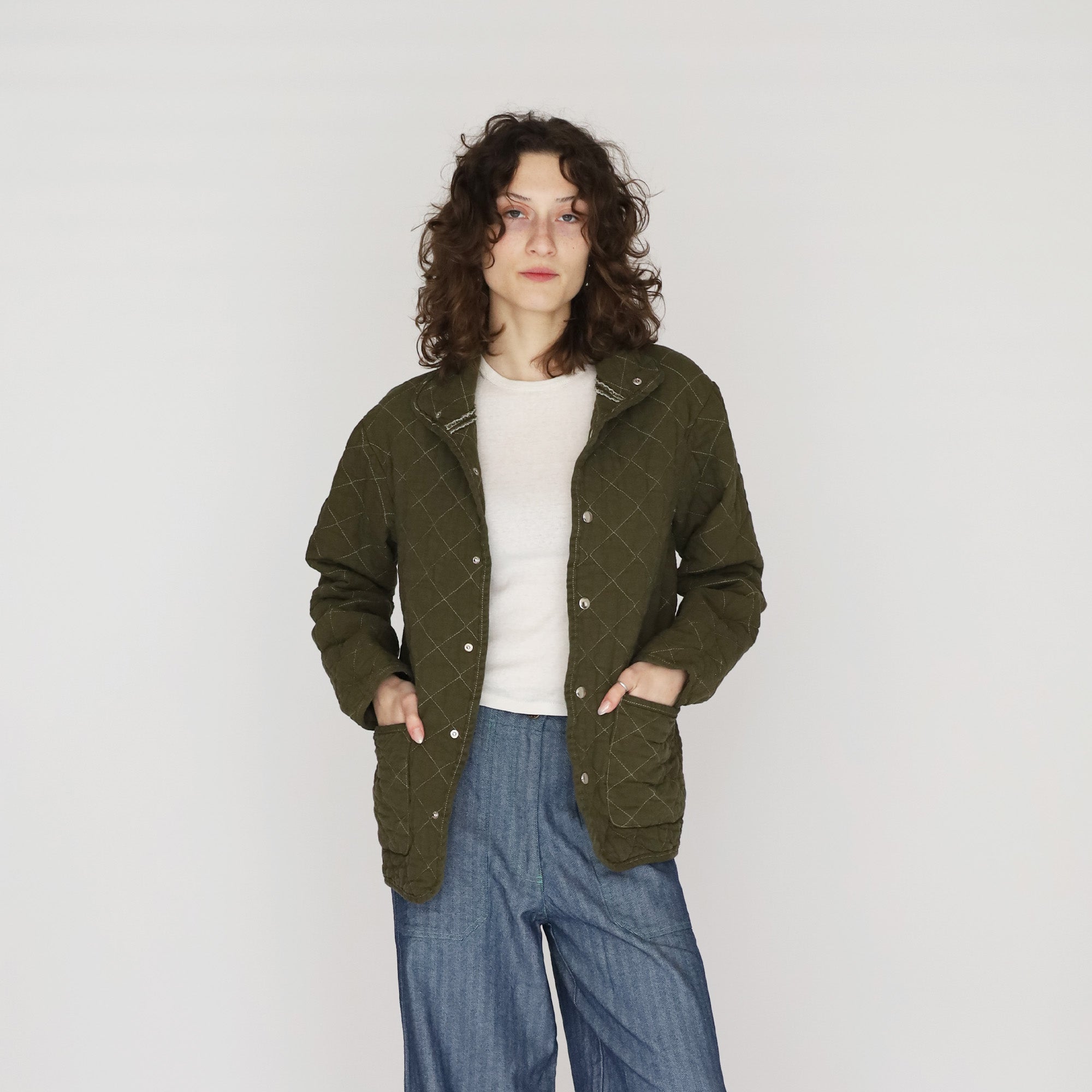 Quilted Snap Jacket – Utility Canvas