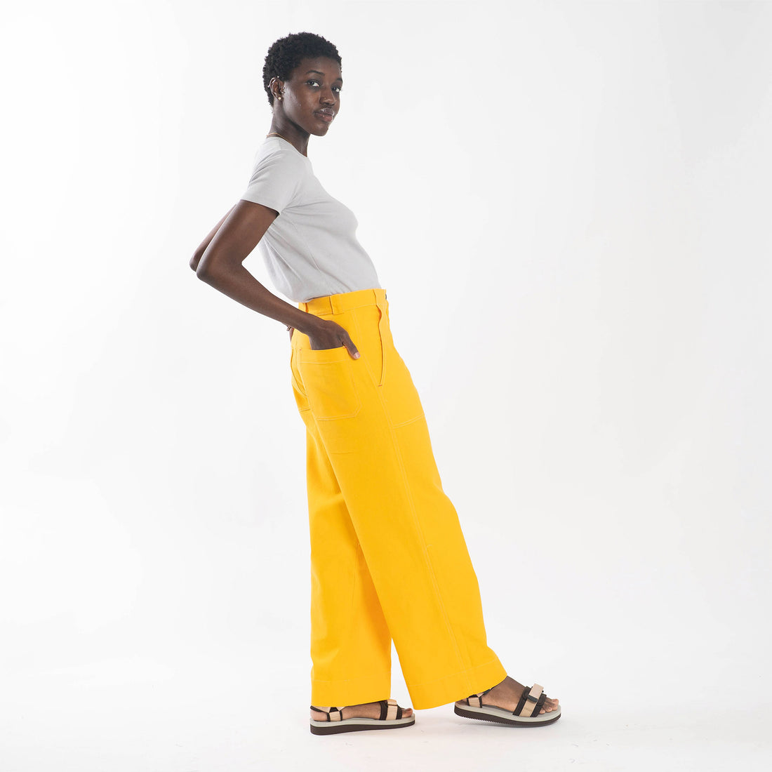 Yellow wide sales leg jeans