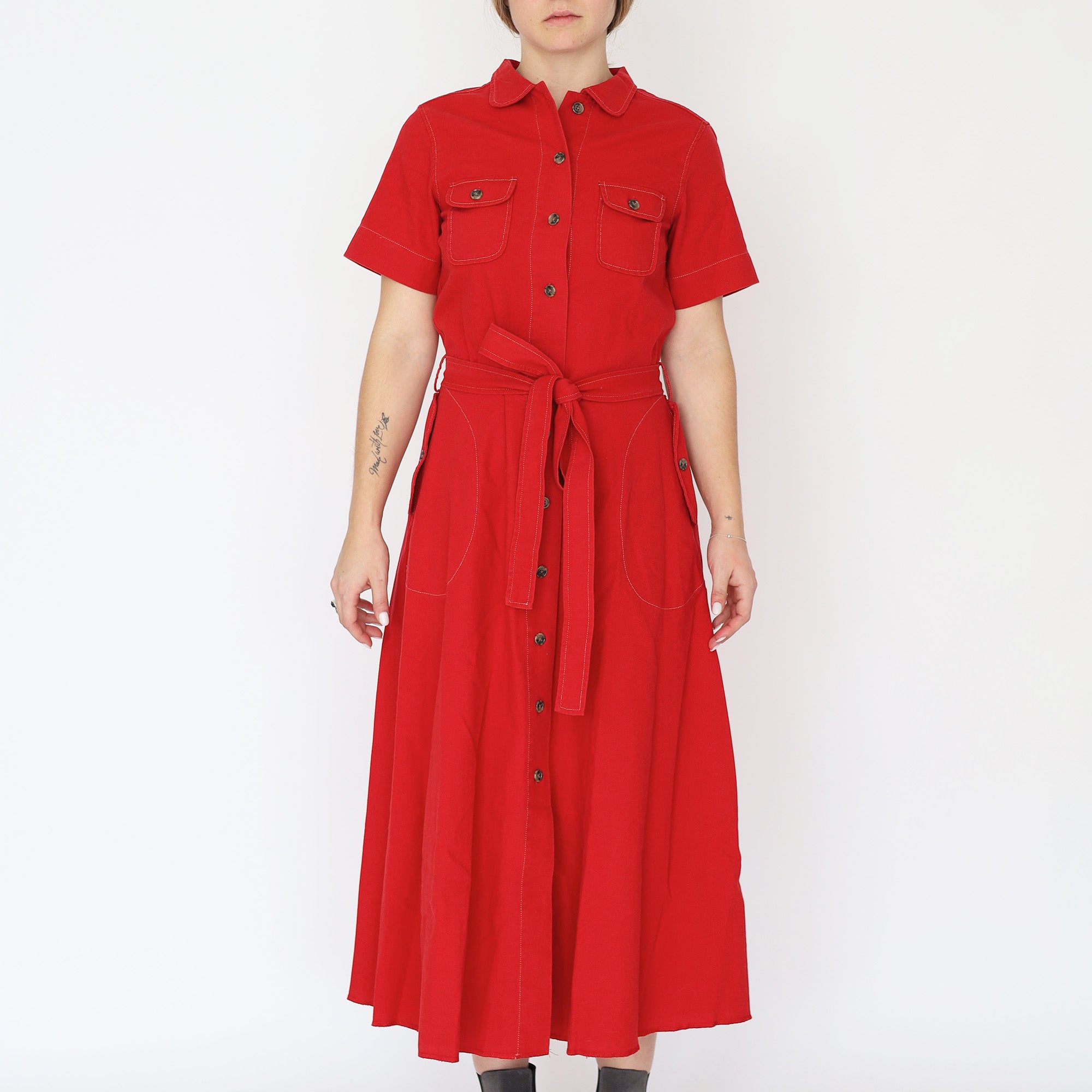 Patch Pocket Shirt Dress